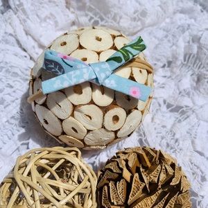 Blue Floral School Girl Bow